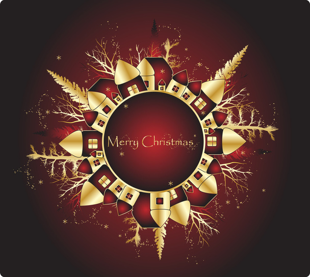 Red Christmas card - Vector, Image