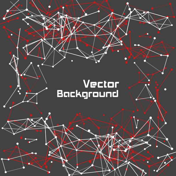 Wireframe mesh dot en lijnen achtergrond - Vector, afbeelding