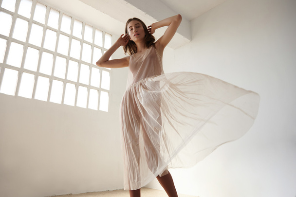 woman is dancing in ballerina's dress  - Valokuva, kuva