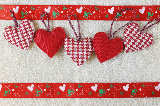 heart background fabric - Photo, Image
