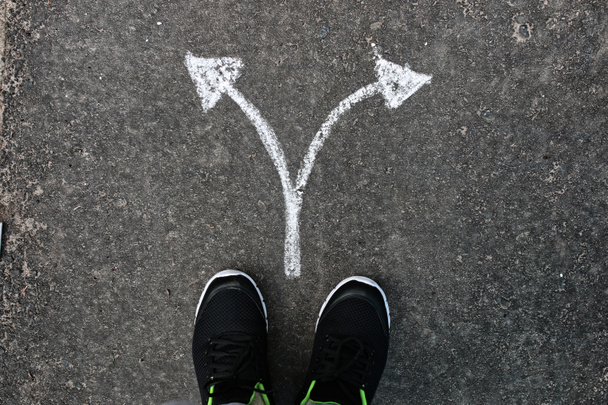 arrows chalk on asphalt - Photo, Image