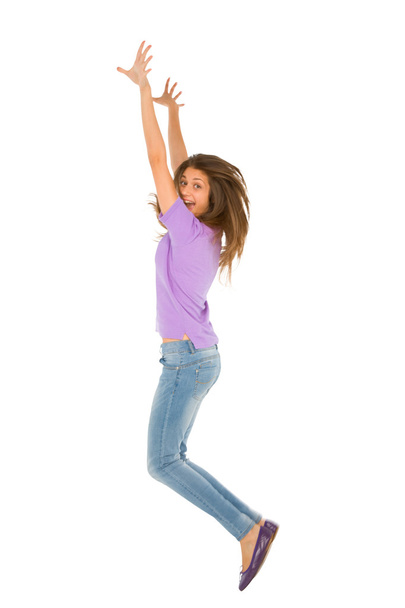 Teenage girl jumping - Foto, Imagem