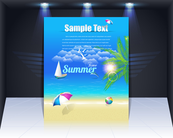 Plantilla vectorial de folleto horario de verano
 - Vector, Imagen