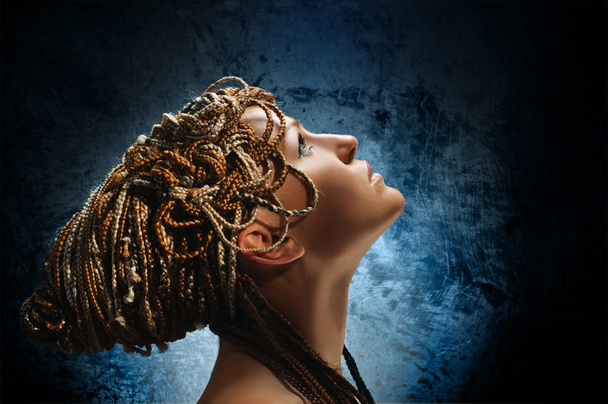 girl with an african plaits - Zdjęcie, obraz
