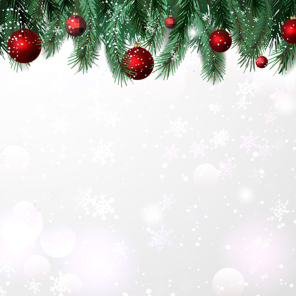 The frame from festive Christmas tree and toys.  vector borders for winter holidays. - Vektör, Görsel