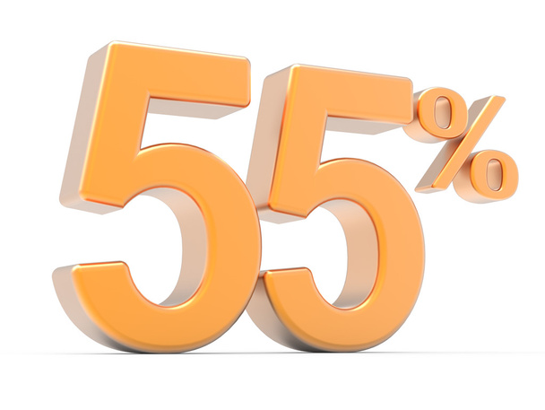 3d rendering of a 55% symbol - Photo, image