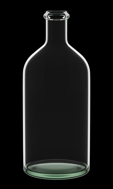 empty bottle isolated on black background. 3d illustration - Φωτογραφία, εικόνα