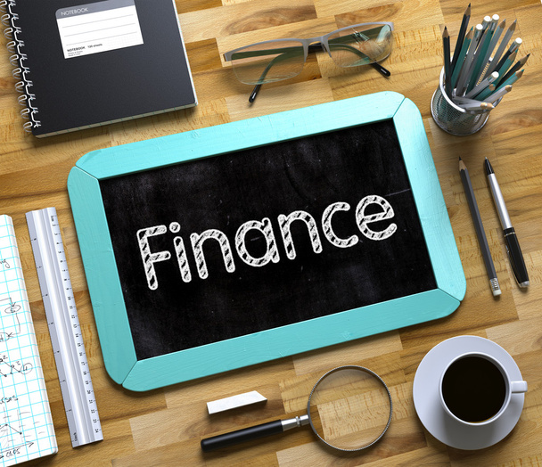 Finance Concept on Small Chalkboard. 3D. - Фото, изображение