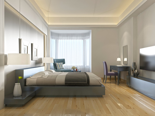 Moderne hotel kamer hedendaagse stijl met elementen van art Deco. - Foto, afbeelding