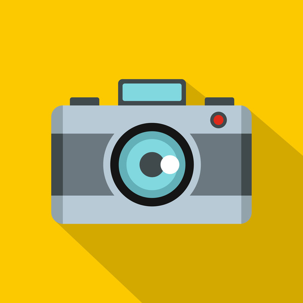 Photo camera icon, flat style - Vektor, Bild