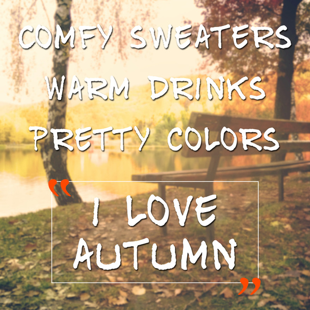 Rozmazané pozadí podzimní s inspirativní citát - Fotografie, Obrázek