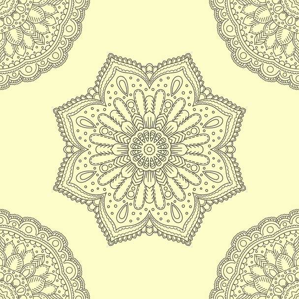 Seamless background of circle floral pattern - Vektor, Bild