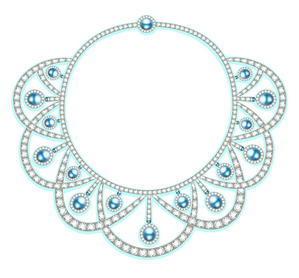 illustration of a woman's necklace with precious stones - Vector, Image