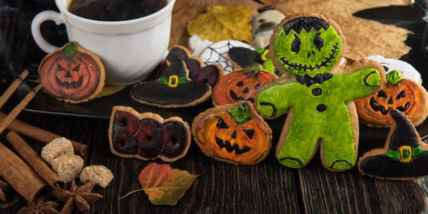 Biscoitos de gengibre deliciosos caseiros para o Halloween - Foto, Imagem