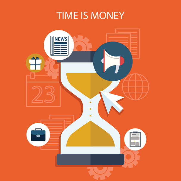 čas je peníze obchodní koncept - Vektor, obrázek