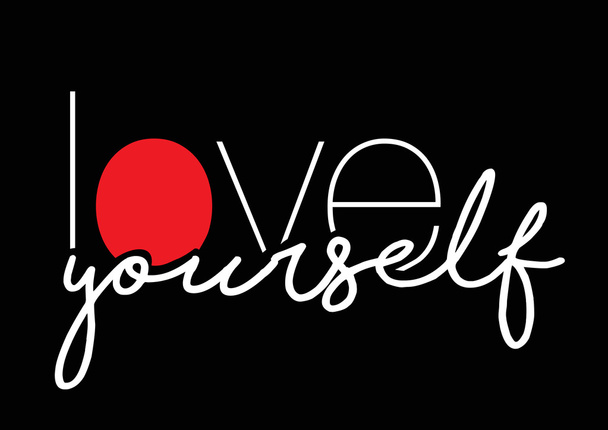 Love yourself slogan   - Vector, Imagen