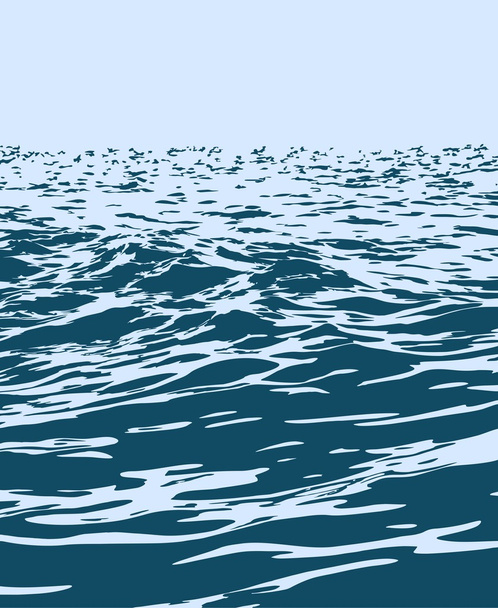  Meereslandschaft mit großen Wellen. - Vektor, Bild