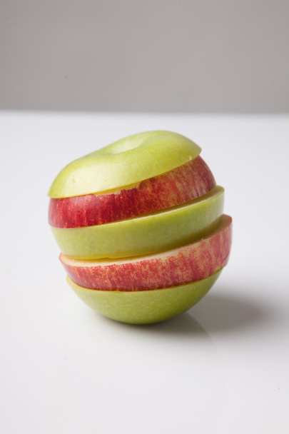 Stack of green and red apple - Photo, image