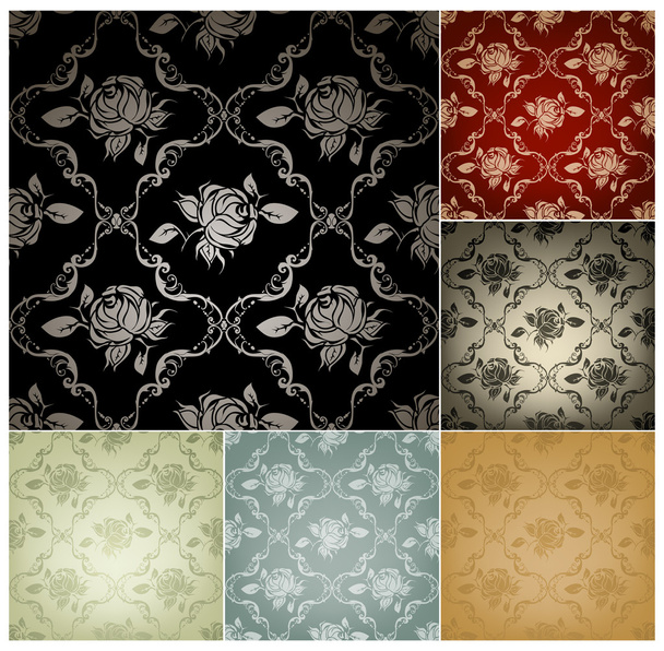 Seamless Pattern, set of six colors - Vector, afbeelding