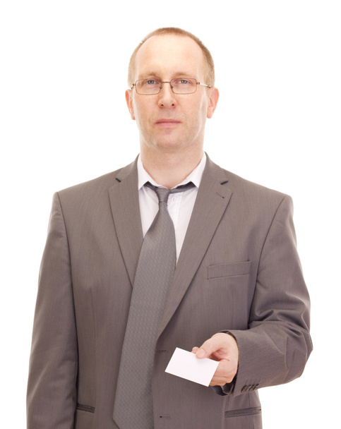 Деловой человек с визитной карточкой
 - Фото, изображение