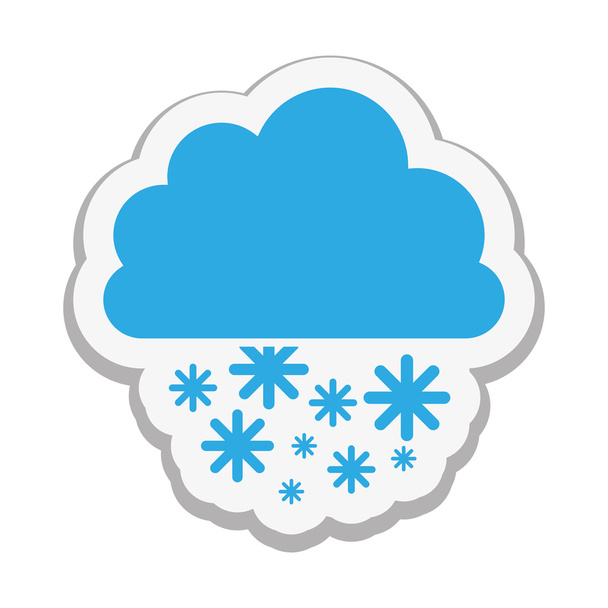 cloud with snow icon image - Vector, Image