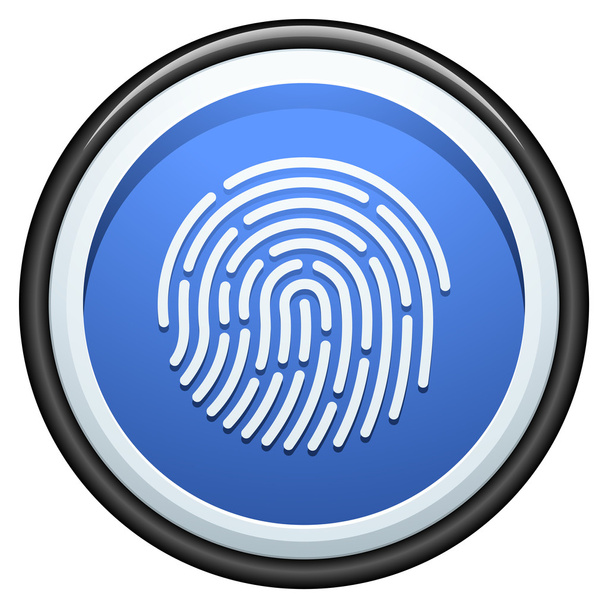 fingerprint button icon - Vector, Image