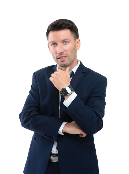 Portrait of a elegant handsome business man on white background - Fotó, kép