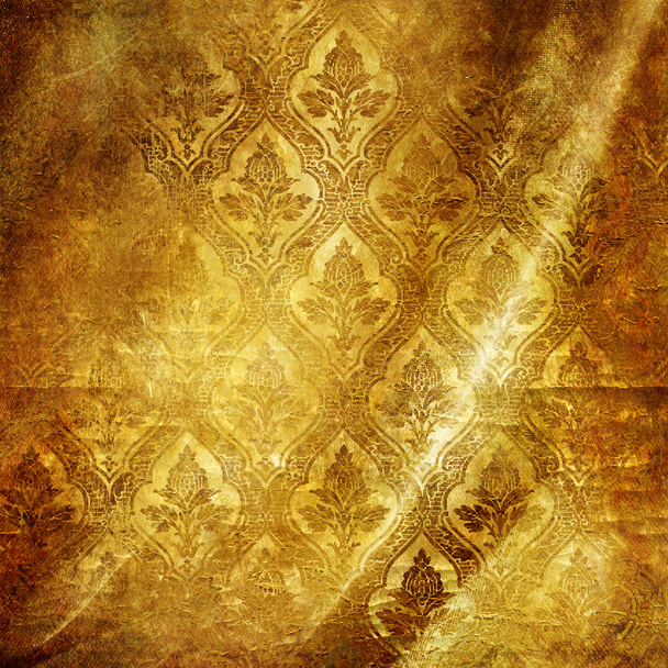 Golden folded background with classic patterns - Fotó, kép