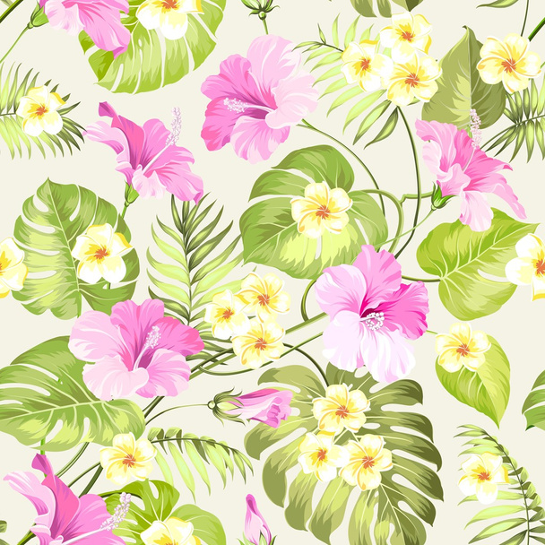 Seamless tropical flower. - Vector, Image