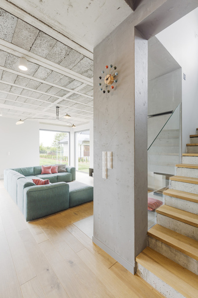 Concrete ceiling in modern house - Фото, изображение