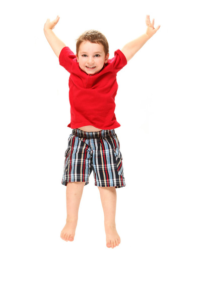 Happy Boy Jumping - Foto, imagen