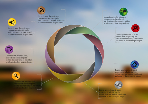 Modello di illustrazione infografica con cerchio diviso in otto parti
 - Vettoriali, immagini