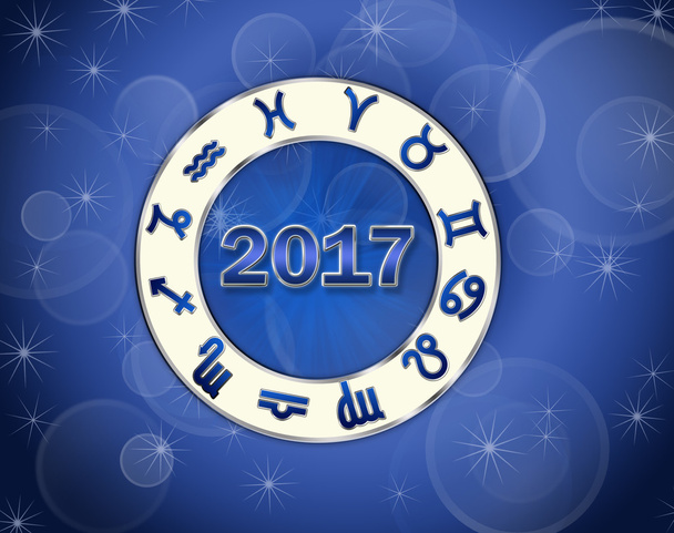 Carte natale Astro 2017 avec symboles horoscopiques
 - Photo, image