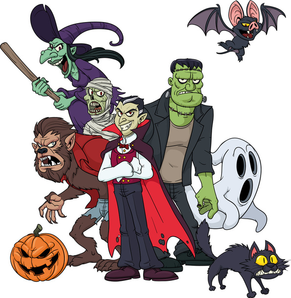Personajes clásicos de Halloween
 - Vector, Imagen