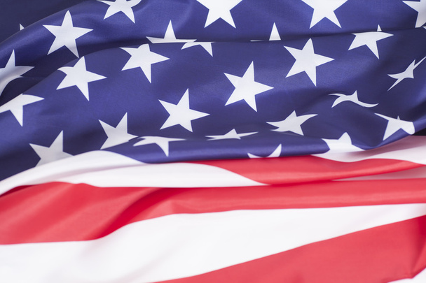 Closeup of ruffled American flag - 写真・画像