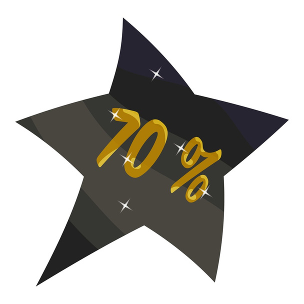 Etiqueta estrella setenta por ciento icono de descuento
 - Vector, imagen