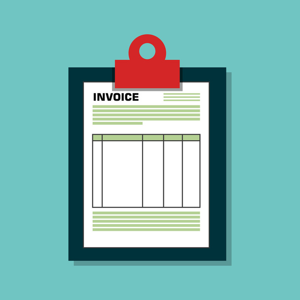 invoice document flat isolated icon - Vector, Image