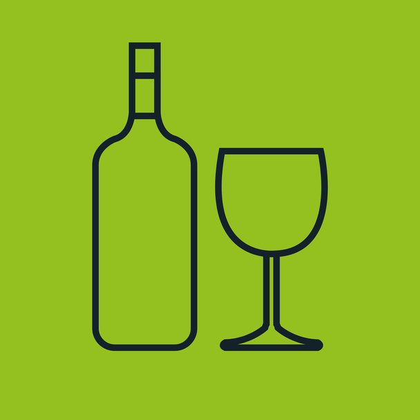 ícone garrafa vinho design
 - Vetor, Imagem