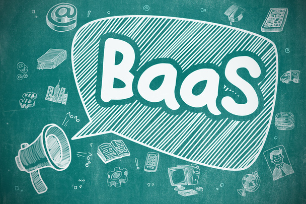 BaaS - Ручная иллюстрация на голубой доске
. - Фото, изображение