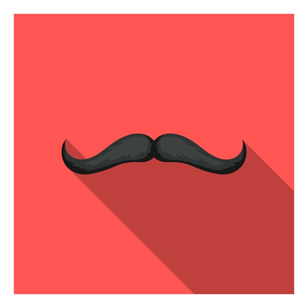 Man's mustache icon in flat style isolated on white background. Beard symbol stock vector illustration. - Vektor, obrázek