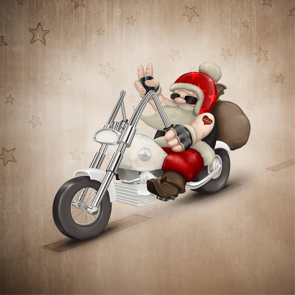 Motorisierter Weihnachtsmann - Foto, Bild