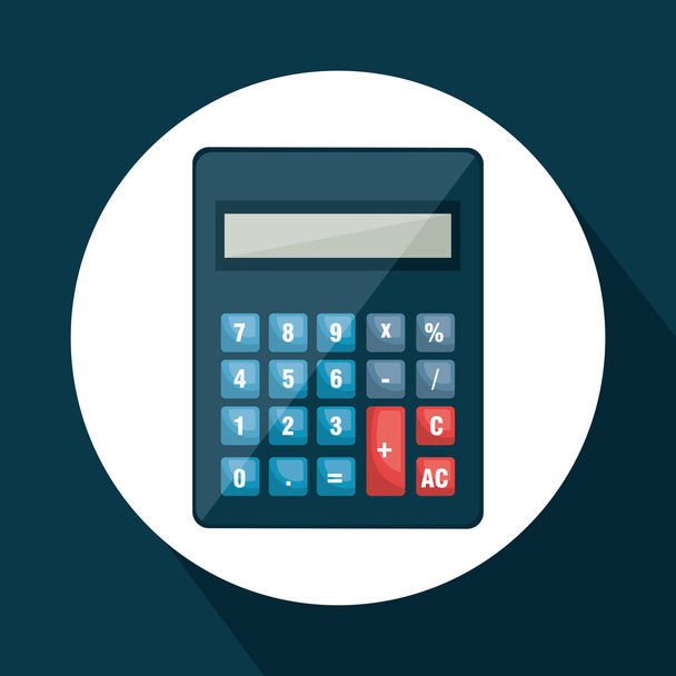 calculadora matemáticas dispositivo aislado icono - Vector, Imagen