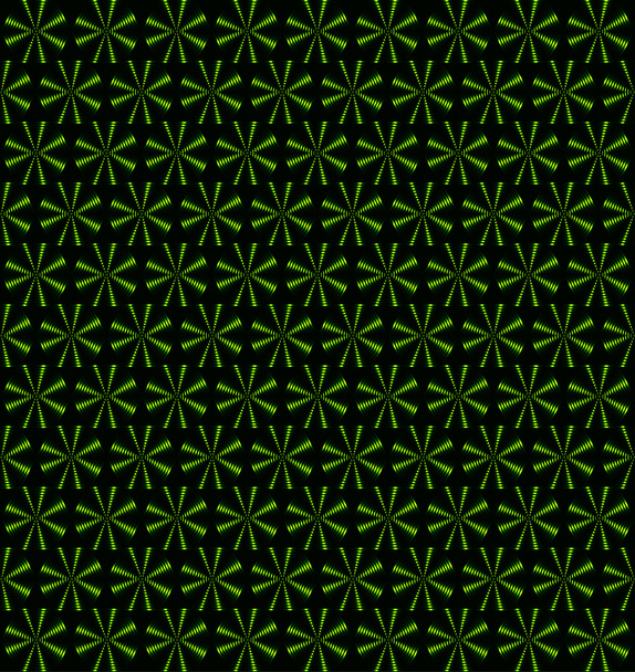 Grass green rotating fans, floral periodic pattern, seamless vector background - Διάνυσμα, εικόνα
