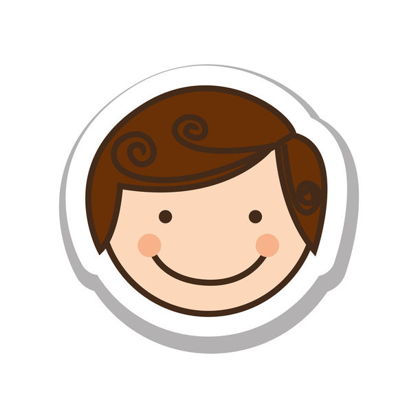 imagen de icono de cara niño feliz
 - Vector, imagen