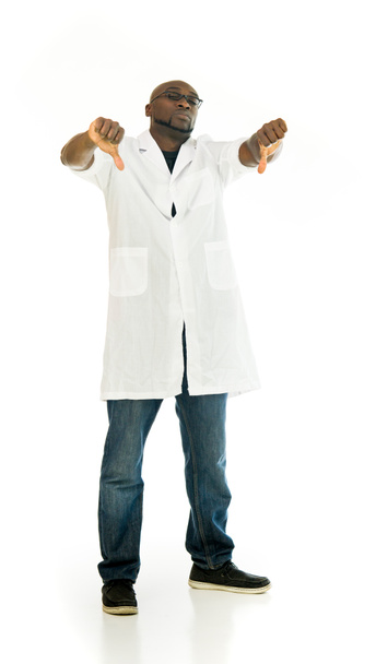 laboratory scientist showing thumbs down - Foto, afbeelding