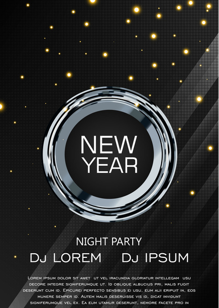 New Year Party Flyer Poster. Vector Design A4 - Vecteur, image