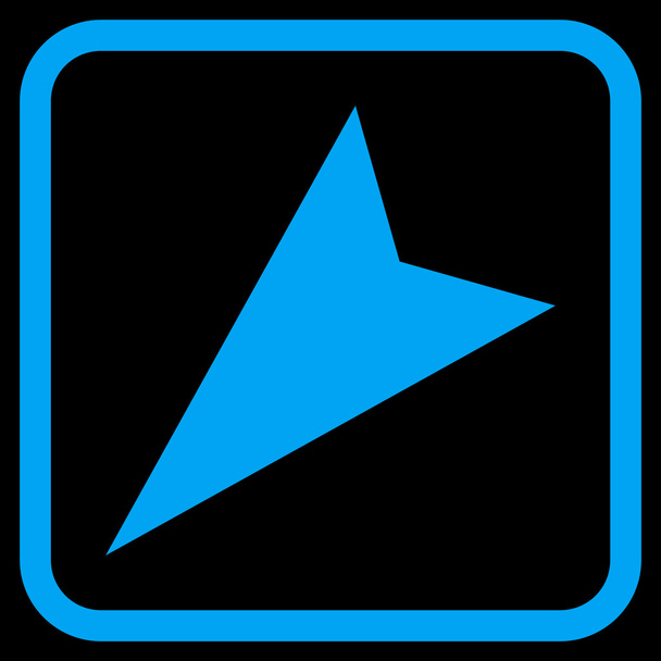 Arrowhead Left-Down Vector Icon In a Frame - Vetor, Imagem