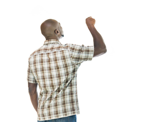 afro-américain homme pointant du doigt
  - Photo, image