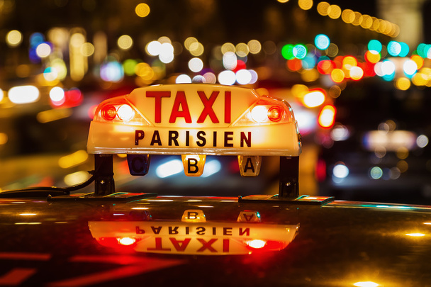 néon signe d'un taxi parisien
 - Photo, image