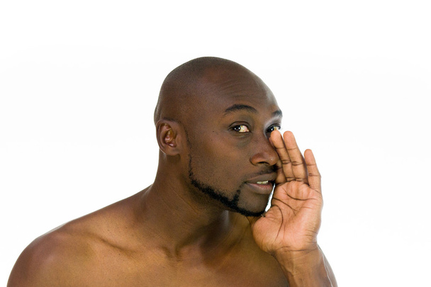 african american man talking, whispering - Φωτογραφία, εικόνα